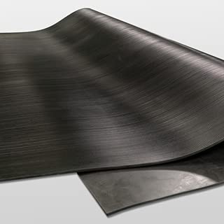 Vinyl Runner Mat (2' x 3'), Black, Easy Clean Wide Rib Corrugated Pattern | PVC Vinyl Plastic Floor Runner and Floor Protector | Multipurpose Floor Mat | Garage Mat