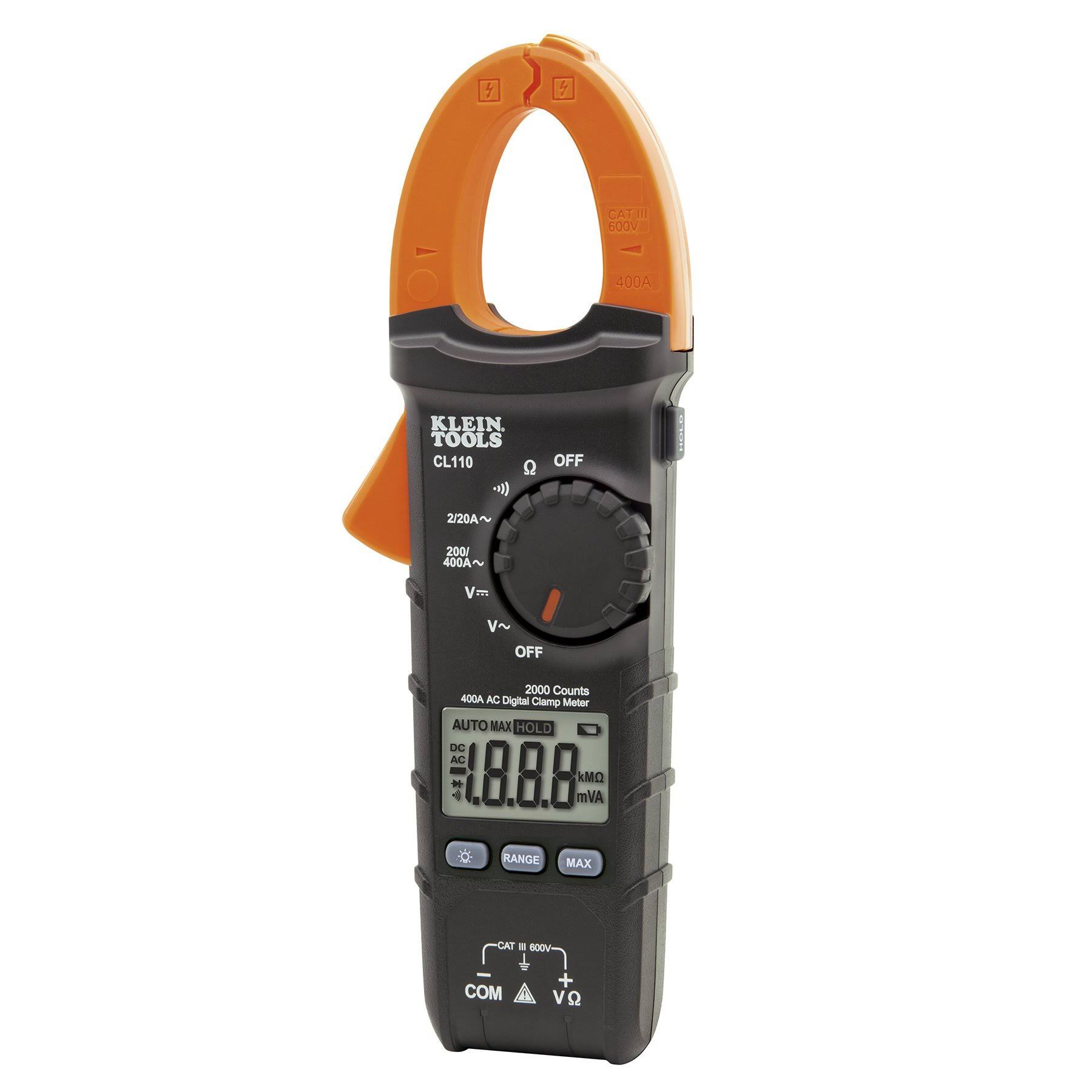 Klein Tools CL110 Digital Clamp Meter, AC Auto-Ranging, 400A
