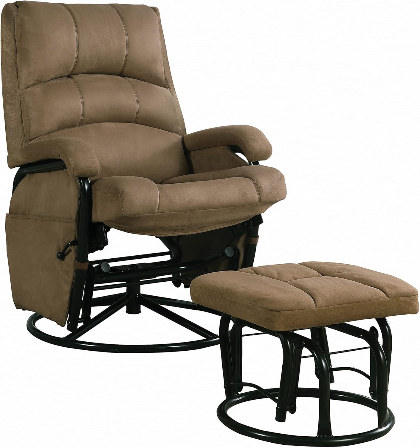 COASTER CO-650005 Glider Recliner with Matching Ottoman, 31.25