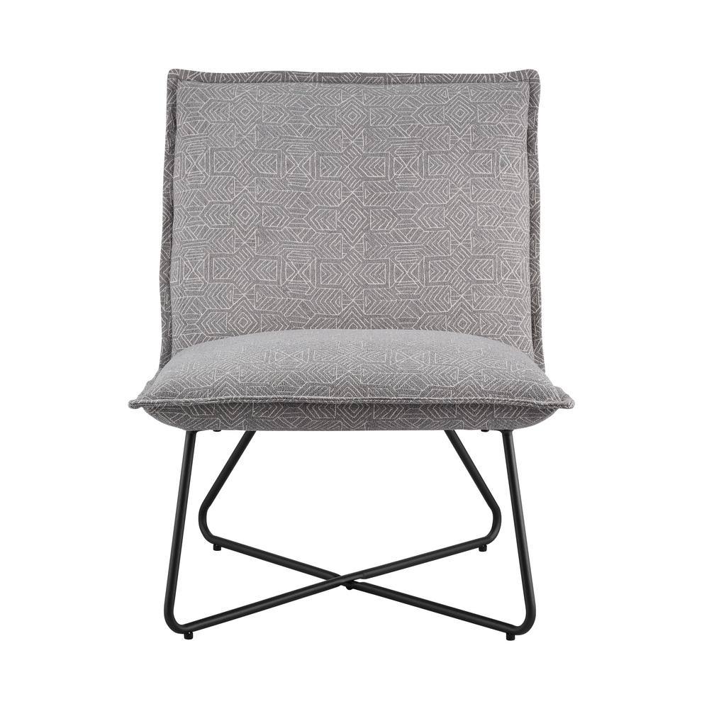 Linon Home Decor Lauralee Grey u0026 Black Metal Modern Accent Chair