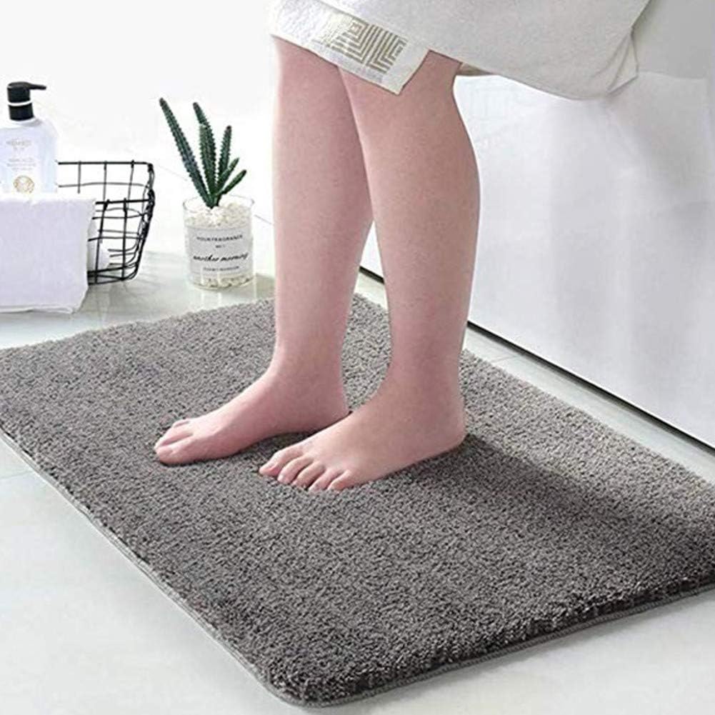 EXGOX Indoor Doormat Absorbent Water Low-Profile Mats Machine Washable Non Slip Rubber Entrance Rug for Front Door Inside Dirt Trapper Mats Shoes Scraper,40 X 60cm(15.7x23.6 Inch) Grey