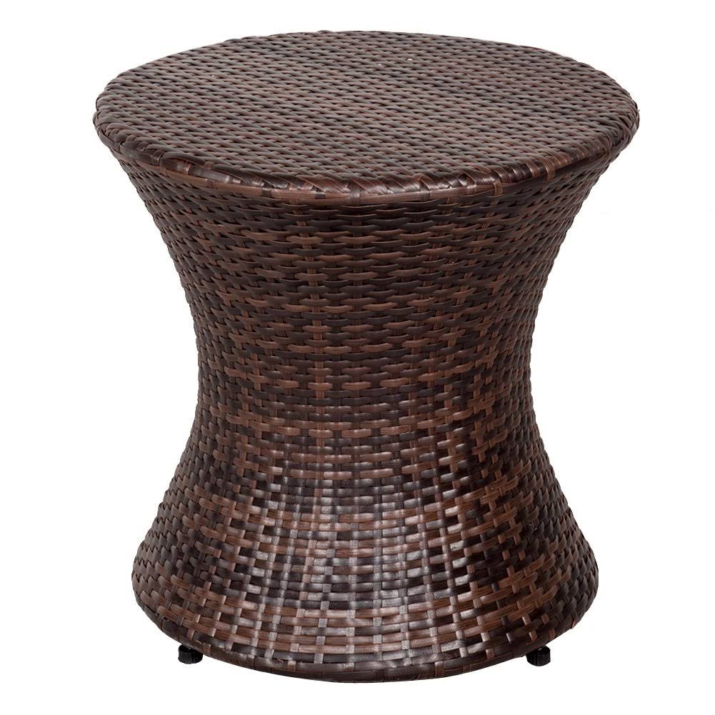 Sundale Outdoor Hourglass Brown Wicker Accent Table