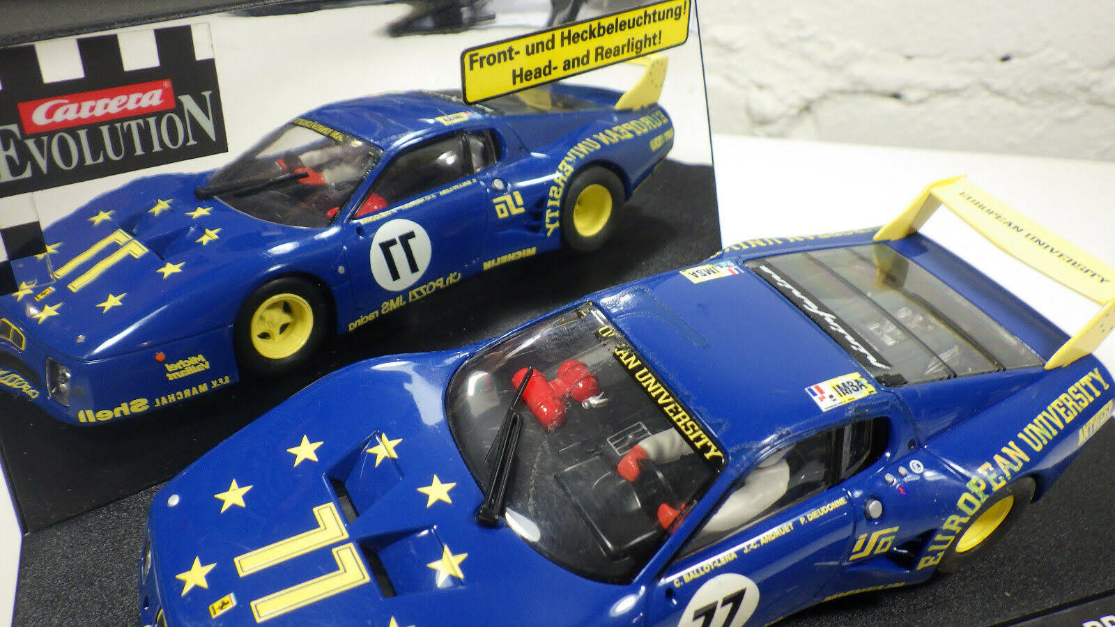 Slot Car JMS Racing Carrera 27126 Evolution Ferrari 512 Bb Lm 1980 77 Blue 1:32