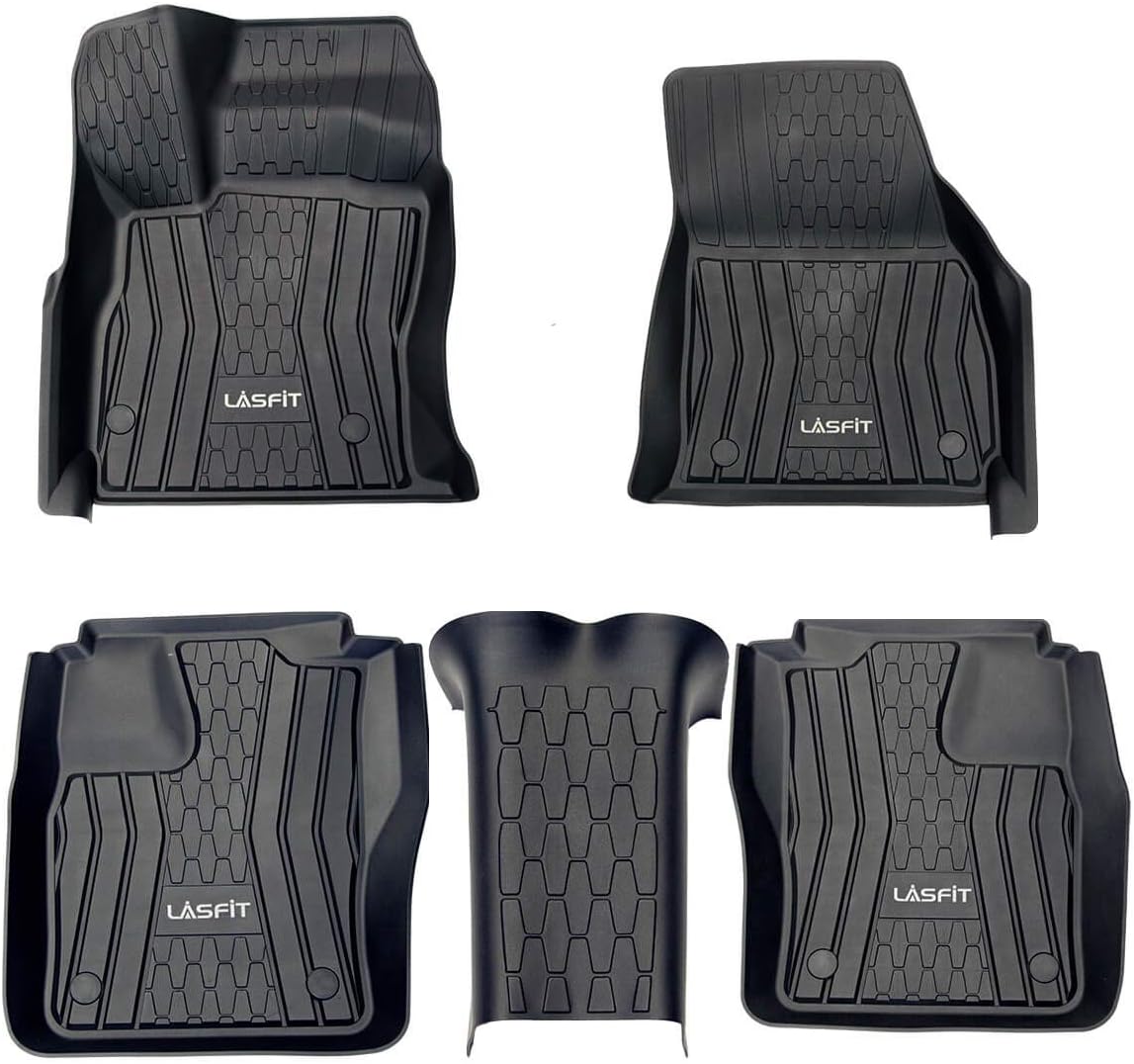 LASFIT Floor Mats Fits for 2017-2020 Lincoln Continental, All Weather TPE Floor Liners, 1st & 2nd Row, Black