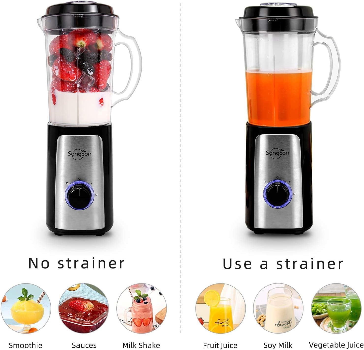 5 IN 1 Small Food Processor and Blender Combo for Kitchen, Mini Electric Food Chopper for Meat and Vegetable, 350W High Speed Blenders with 2 Speeds and Pulse for Smoothies and Shakes Pack of 2