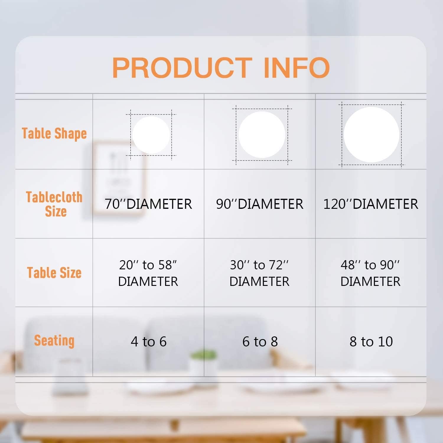 TANIASH Round White Tablecloth (6 Packs) 90inch 100% Polyester Table Cloth for Parties/ Wedding&hellip;