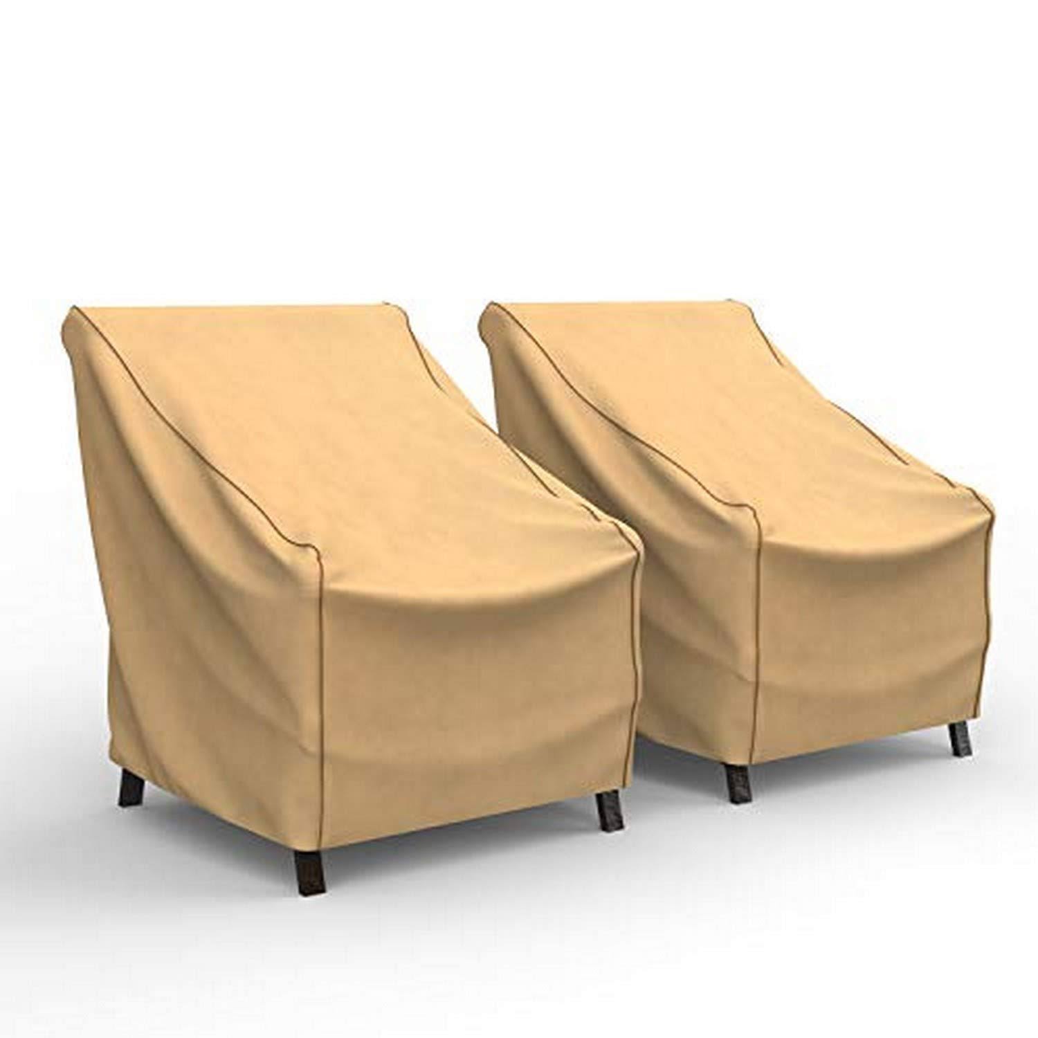 Budge Xlarge Tan Patio Outdoor Chair COVER, NeverWet (2 Pack)