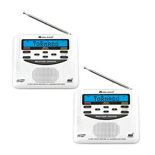 Midland Wr120 (2 Pack) Weather Radio, White