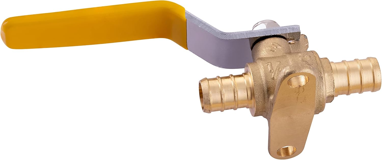 (Pack of 10) EFIELD 1/2 Inch Pex Brass Full Port Shut-off Ball Valve with Drop-ear, Lead Free UPC Certified Pack of 2