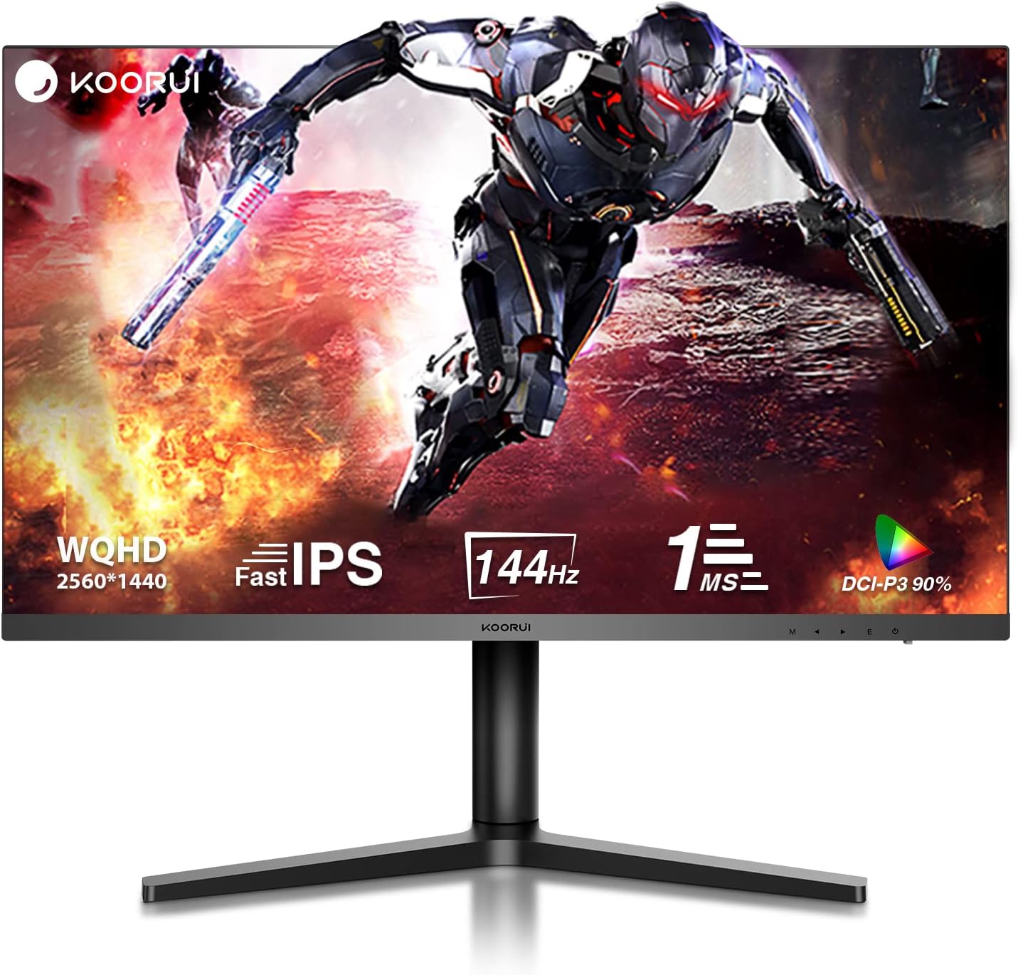 KOORUI 24 inch Computer Monitor, IPS FHD 1080p LED Desktop Monitor, 75Hz Ultra-Thin Bezel/Eye Care/HDMI VGA Ports Business Monitor for PC, Black
