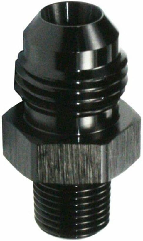 smileracing 6AN to 1/8 NPT Adapter Straight Pipe Thread to 6 AN Flare Fitting Black 1PCS