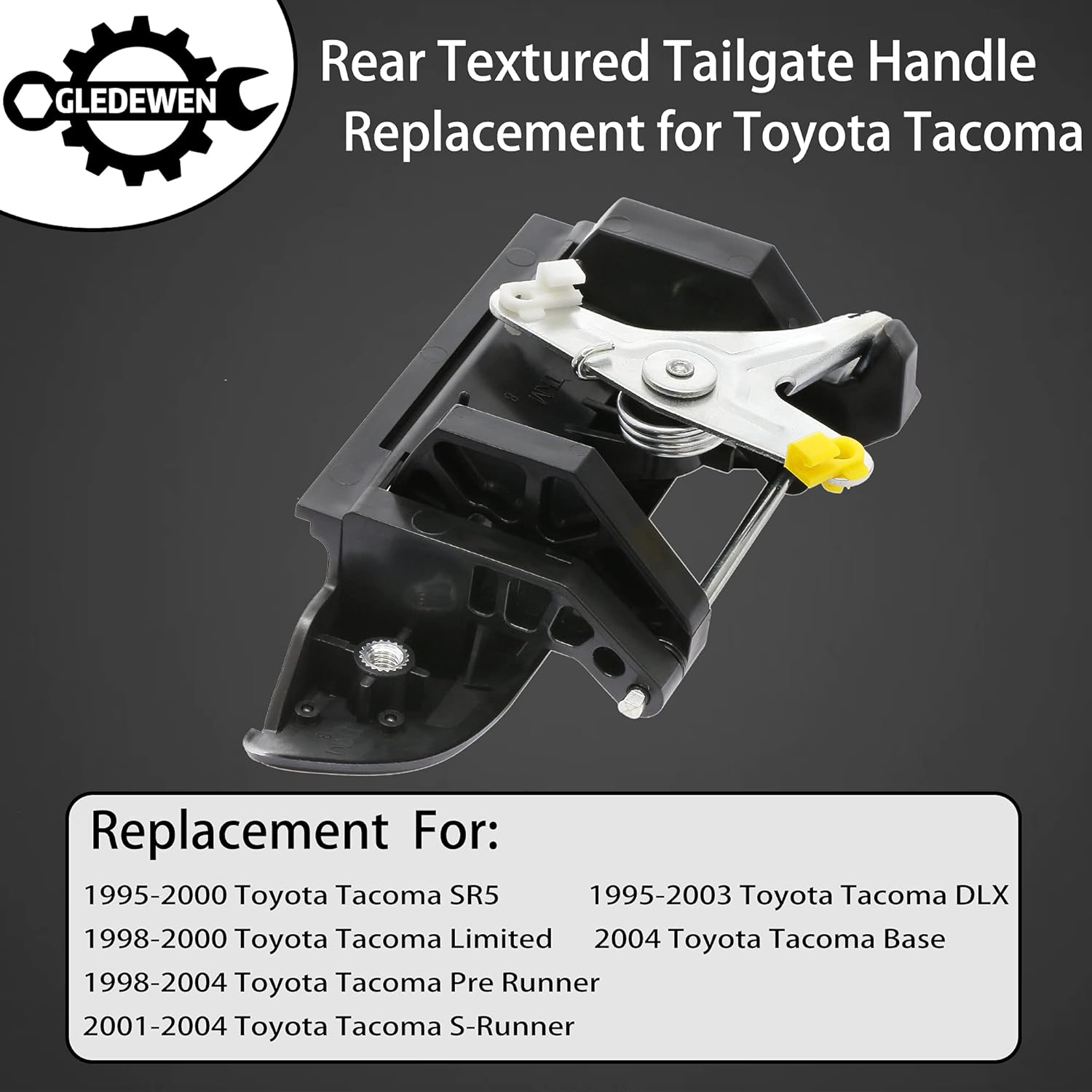 Textured Tailgate Handle Exterior Rear Compatible with 1995-2004 Toyota Tacoma Pickup Truck Replace# 6909035010 TO1915102 Outer Door Liftgate Latch Lock