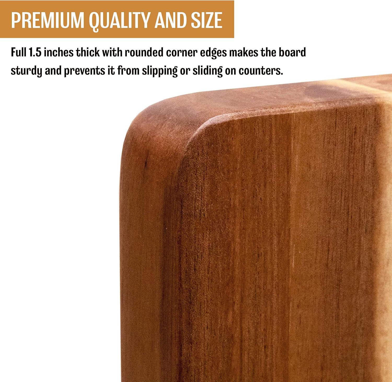 Villa Acacia Wood Cutting Board (24 x 18 x 1.25 Inch, Acacia)