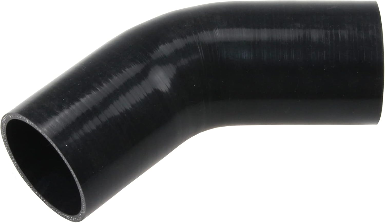 Ucreative 45 Degree 4-Ply 5MM Thickness High Performance Elbow Silicone Hose Coupler Black (3 inch (76mm))