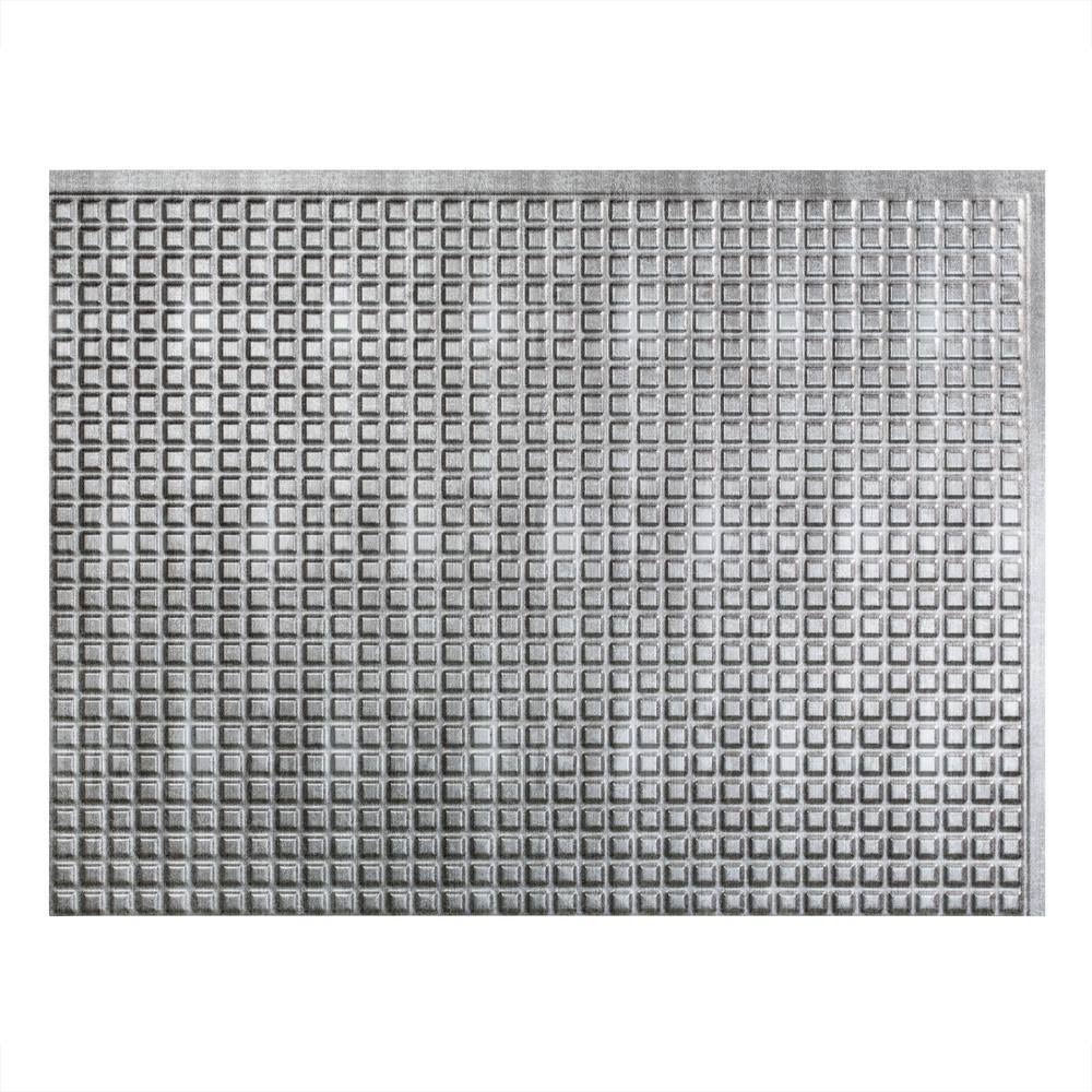 Fasade Square Crosshatch Silver 18-square Foot Backsplash Kit
