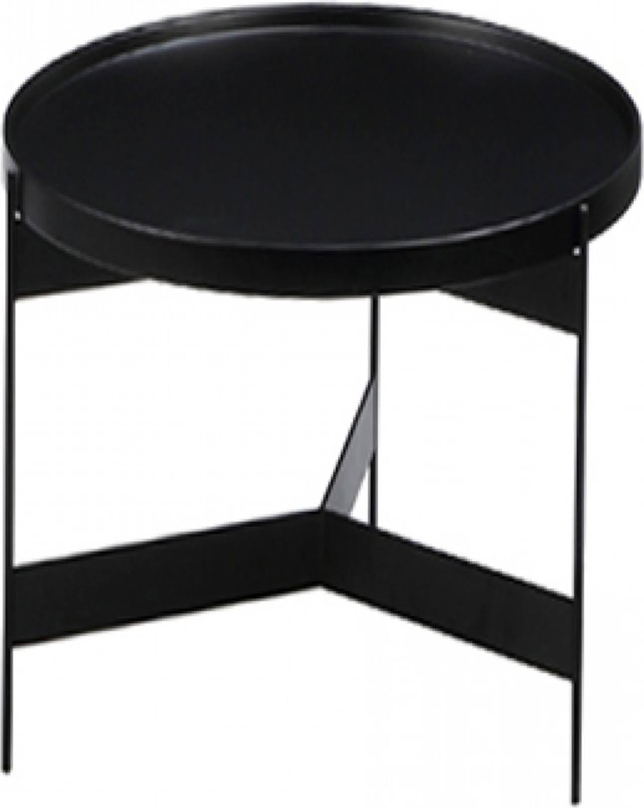 Whiteline Bradley Side Table Black Lacquer Metal Frame ST1262-BLK