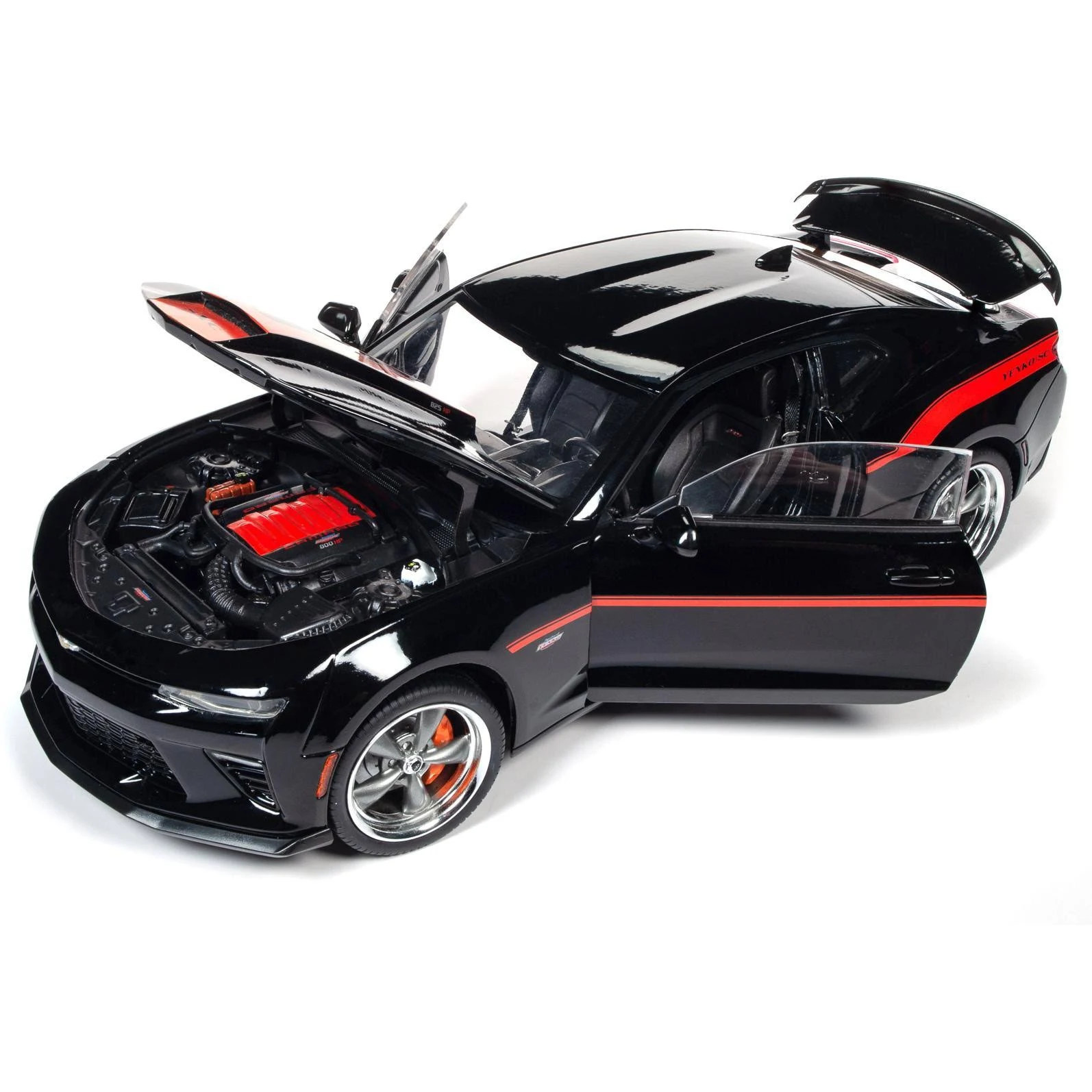 2018 Chevrolet Camaro Yenko/SC Stage I Coupe Black with Orange Stripes Limited Edition to 300 Pieces Worldwide 1/18 Diecast Car