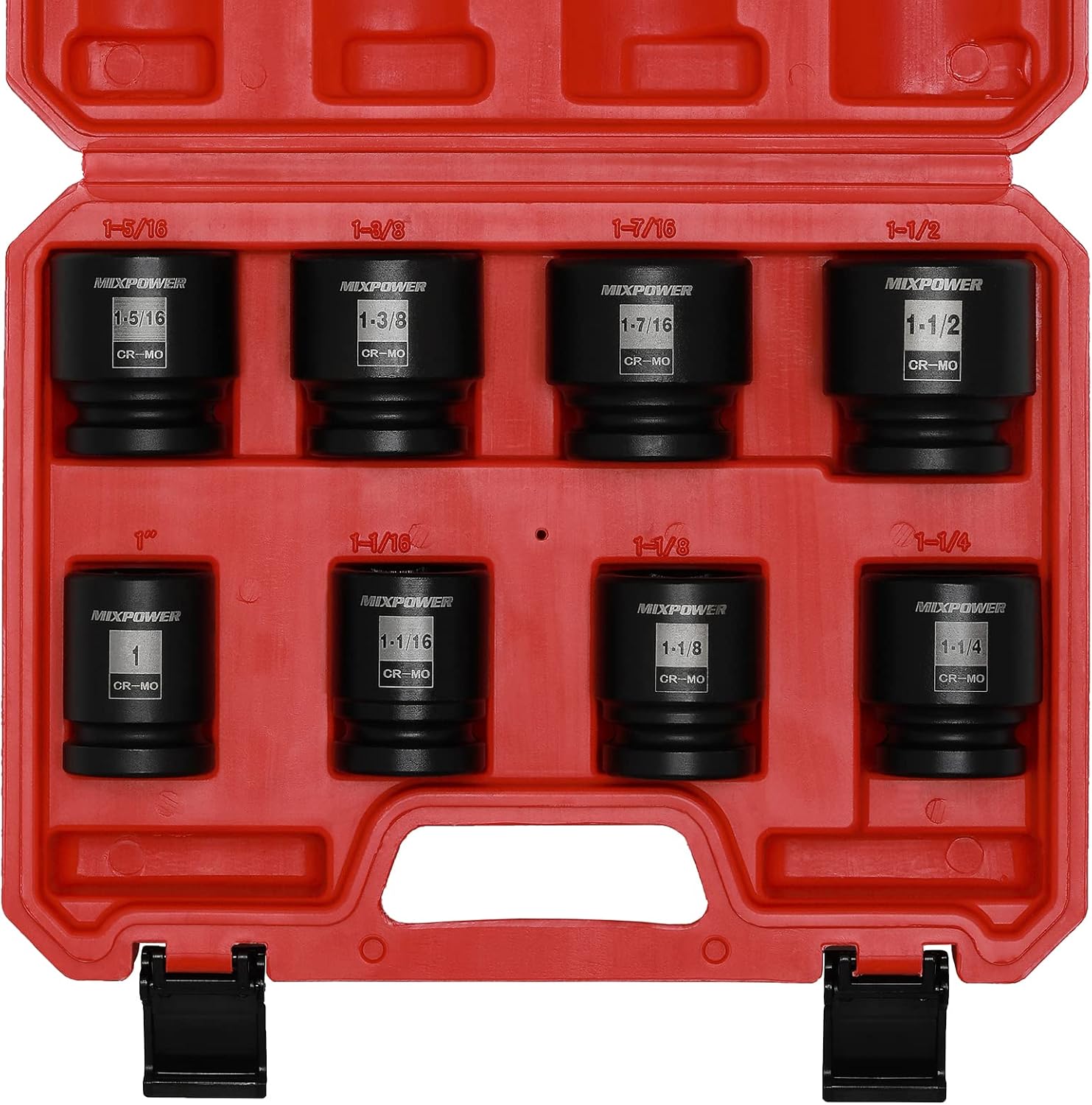 MIXPOWER 8 Pieces 3/4 Drive Shallow Impact Socket Set. 6 Point, 1