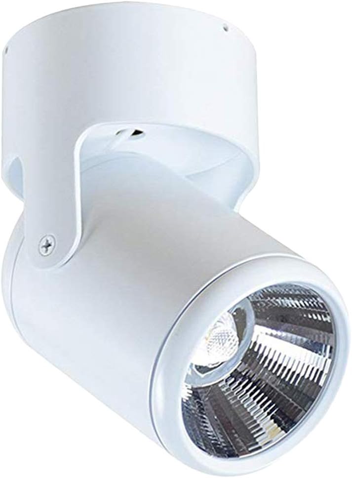 Uonlytech Indoor 85-265V 7W LED Spotlight Adjustable Ceiling Downlight Surface Mounted COB Lighting Aluminum Wall Lamp Spot Light Warm White (White)