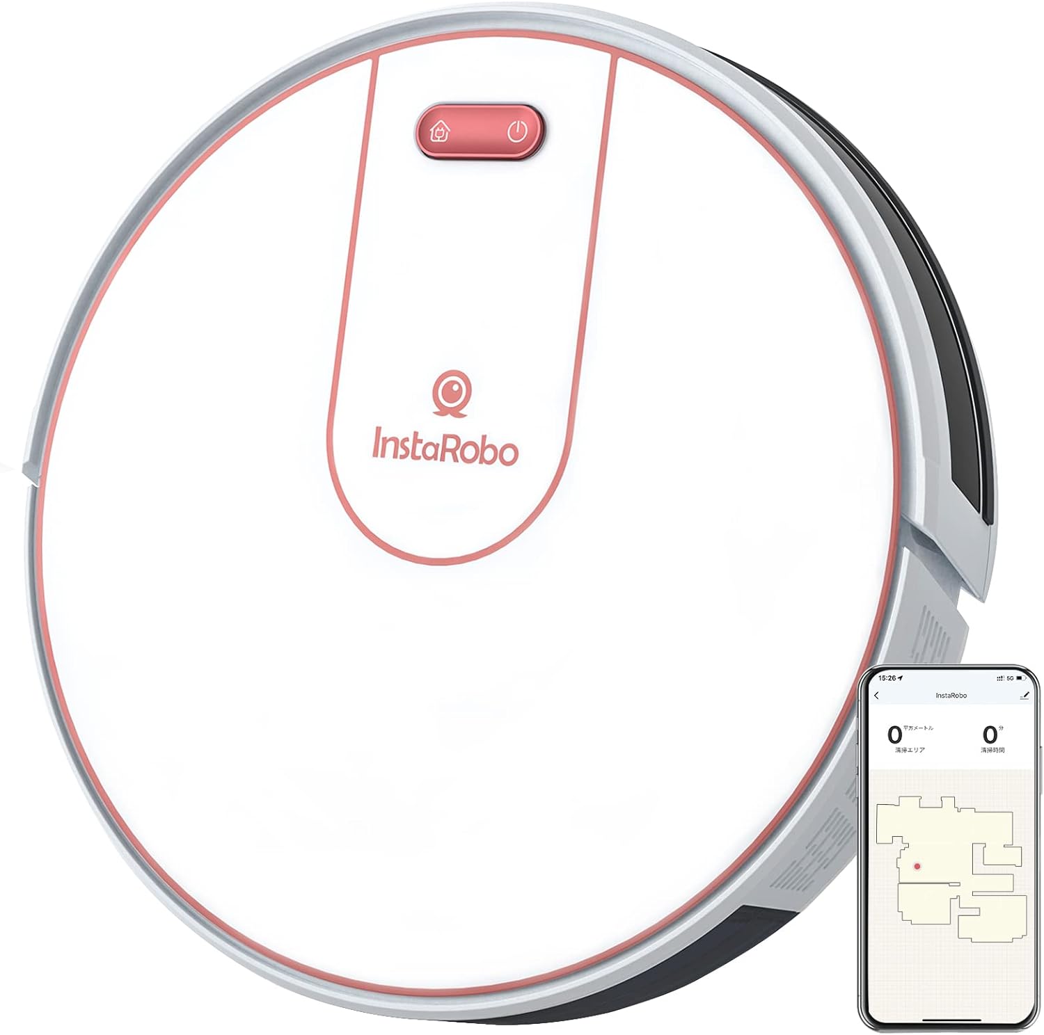 Robot Vacuum with Smart Mapping, Schedule Clean, InstaRobo X1 Robot Vacuum Cleaner, 2000Pa Suction, Wi-Fi/App/Voice/Remote Control Robot Vacuum and Mop Combo for Pet Hair, Hard Floor and Carpet, White