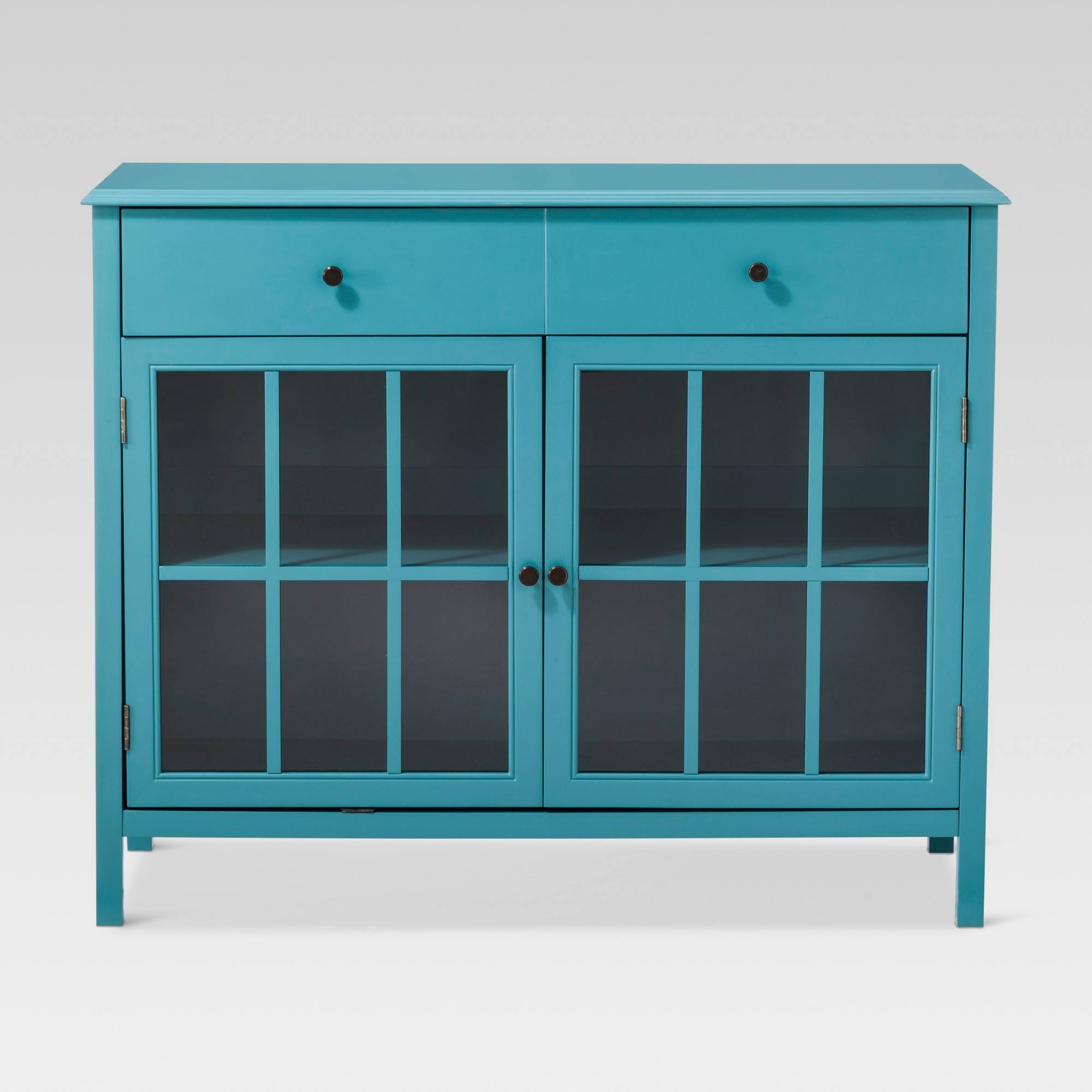 Threshold Windham 2-Door Accent Buffet Cabinet with Shelves, Teal
