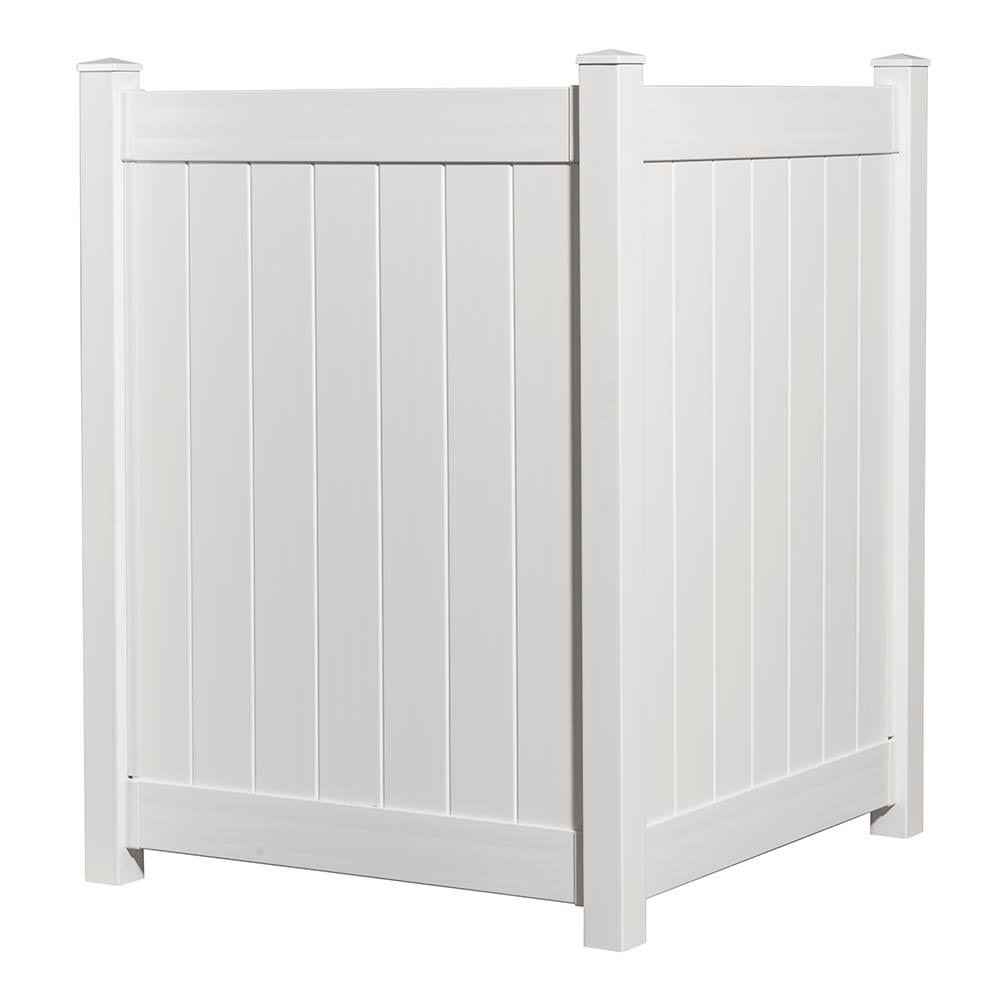 Veranda 4-1/2 ft. x 4 ft. White Vinyl Privacy Fence Panel