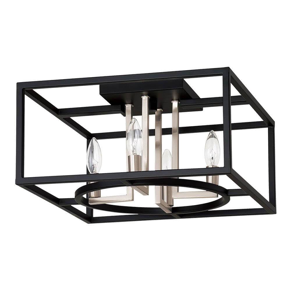 Eglo 204607A Mundazo Contemporary Black and Brushed Nickel 16x22 Ceiling Light