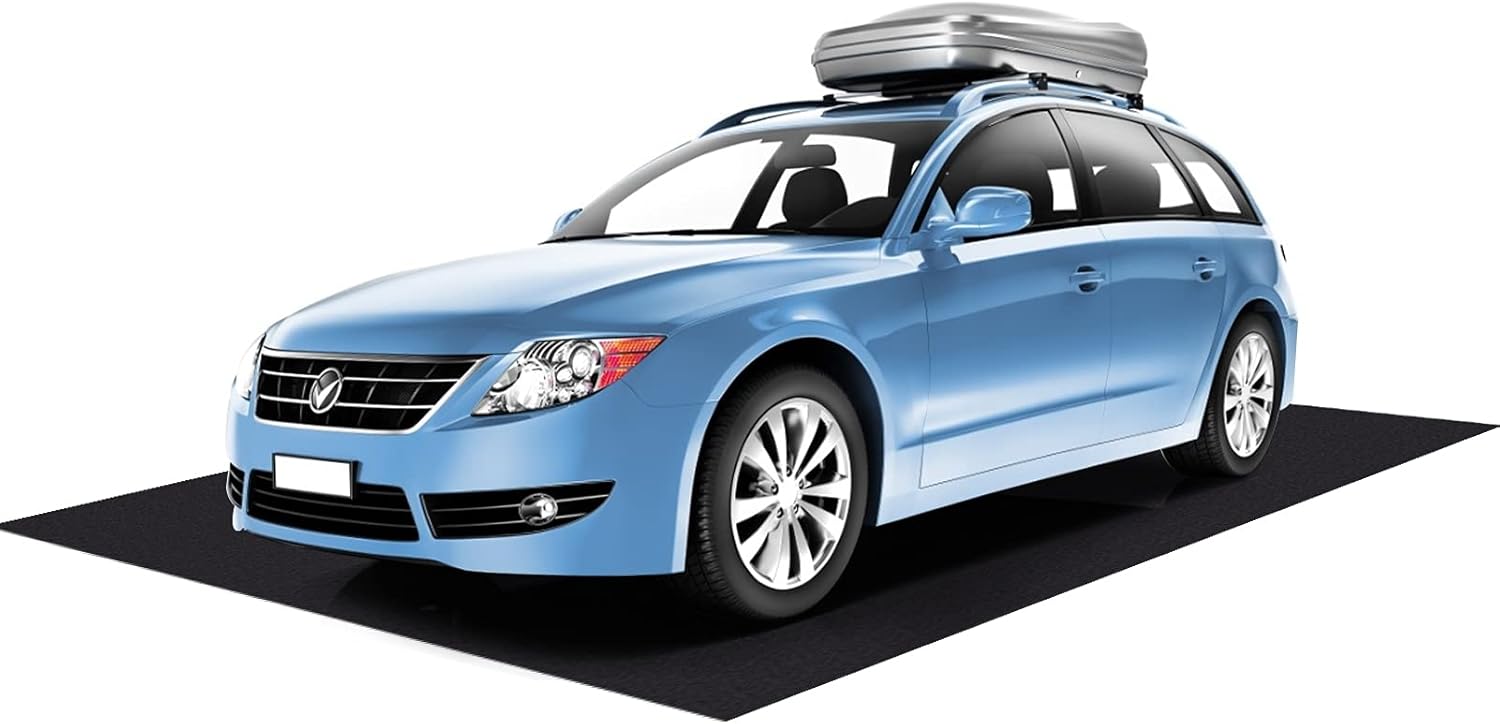 Large Oil Spill Mat 6.6 x 16.4ft - Absorbent Oil Mat Garage Floor Mat Oil Leak Mat Oil Drip Mat for Under Car Contains Liquids Waterproof Reusable Durable for Garage Shop Floor Driveway (Black)