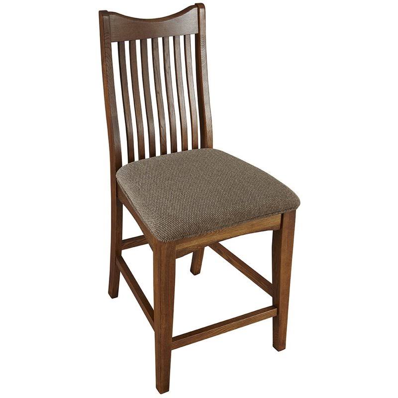 2 A-America Laurelhurst Mission Oak Slatback Counter Chairs