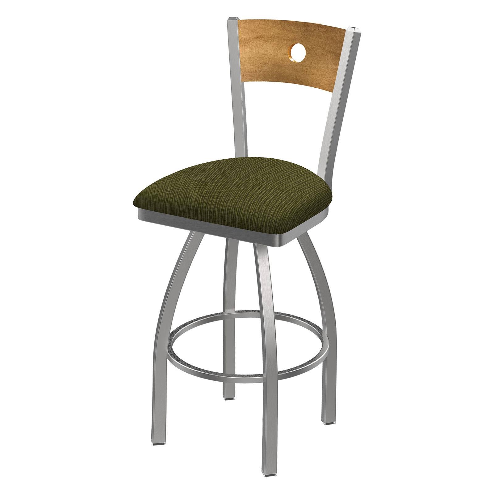 Holland Bar Stool 830 Voltaire 25x22 Counter Stool with Bronze Finish, Axis Grove SEAT, Dark Cherry Maple BACK, and 360 Swivel