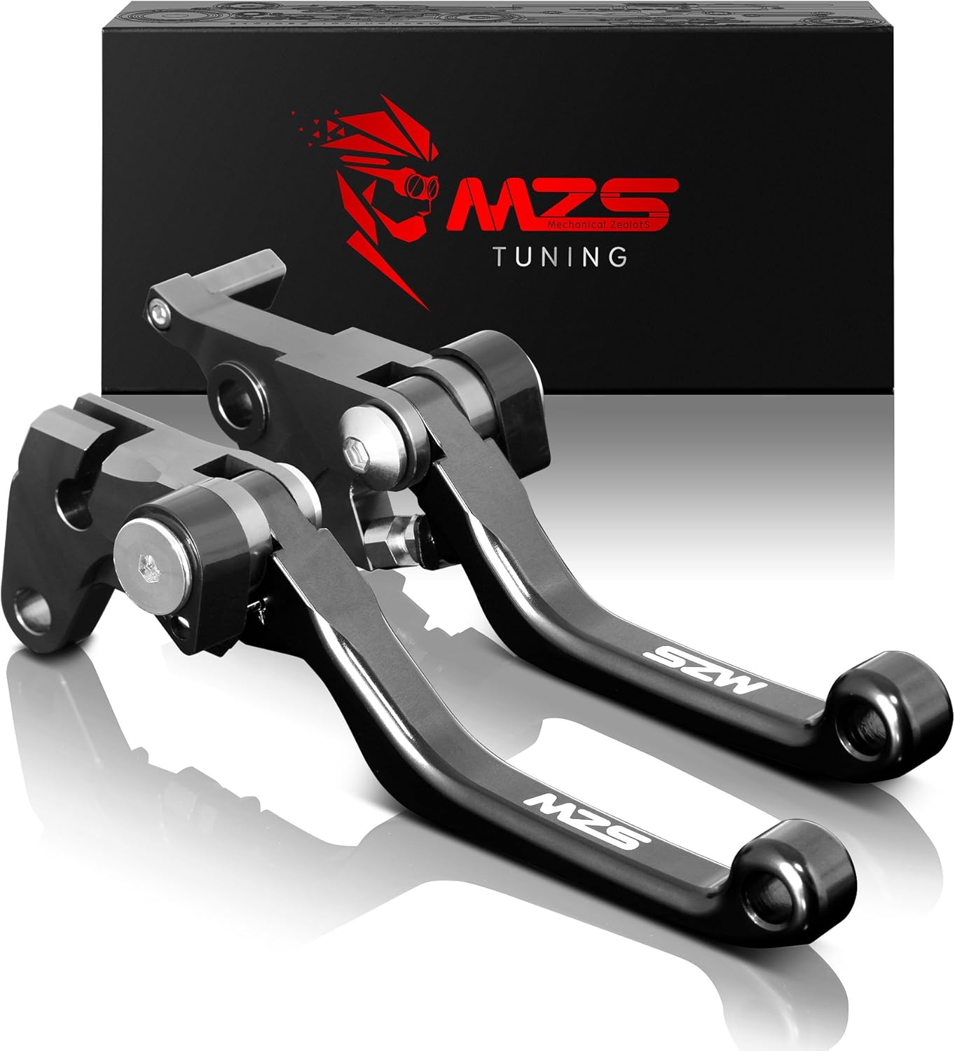 MZS Dirt Bike Clutch Brake Levers Pivot Adjustable CNC Black Compatible with KX250F 2013-2019 | KX450F 2013-2018 | KX250 2019-2020