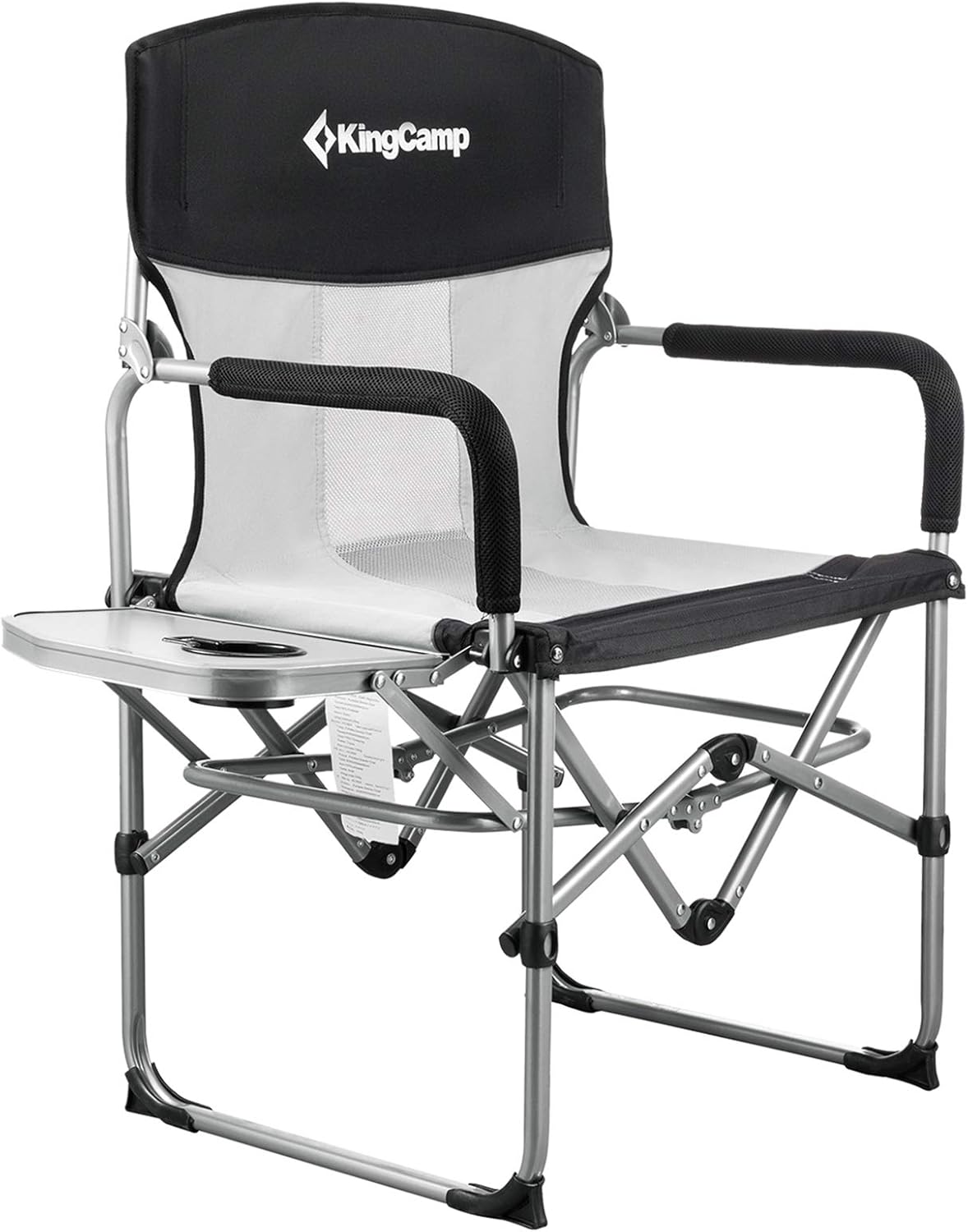 KingCamp Folding Camping Directors Chair, Portable Camping Chair Heavy Duty with Side Table Mesh Back for Outdoor Tailgating Sports Backpacking Fishing Beach Trip Picnic Lawn