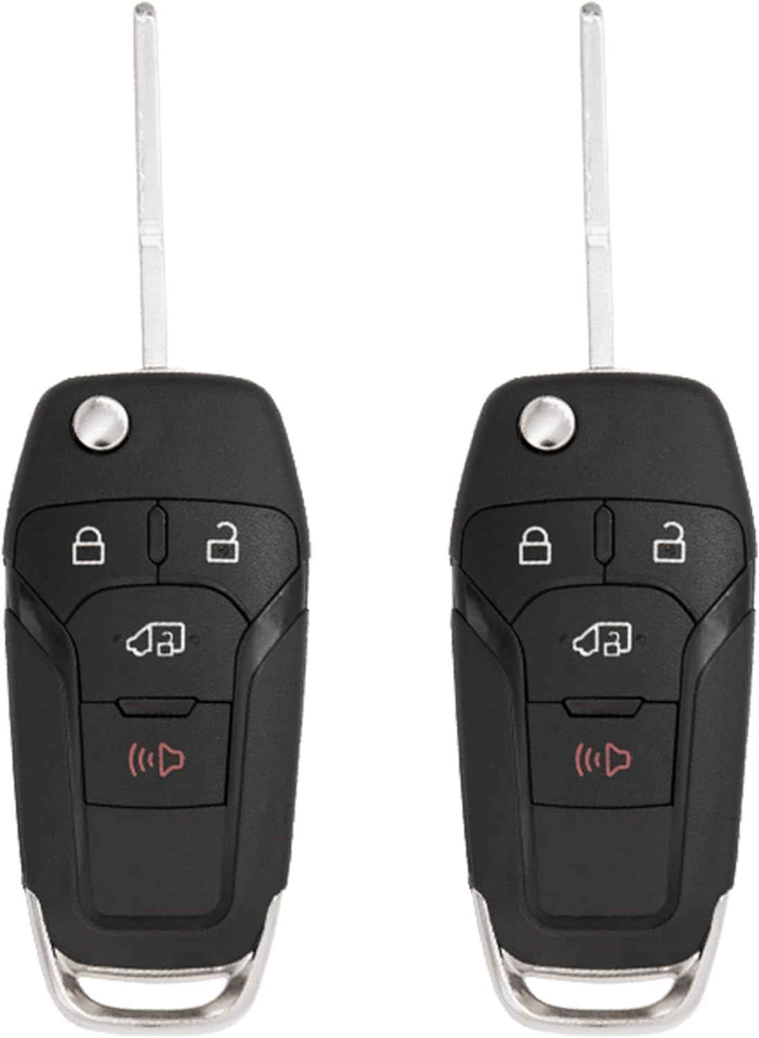 Keyless2Go Replacement for 4 Button Replacement Remote Flip Key for Ford Transit N5F-A08TAA 164-R8236-2 Pack Pack of 2