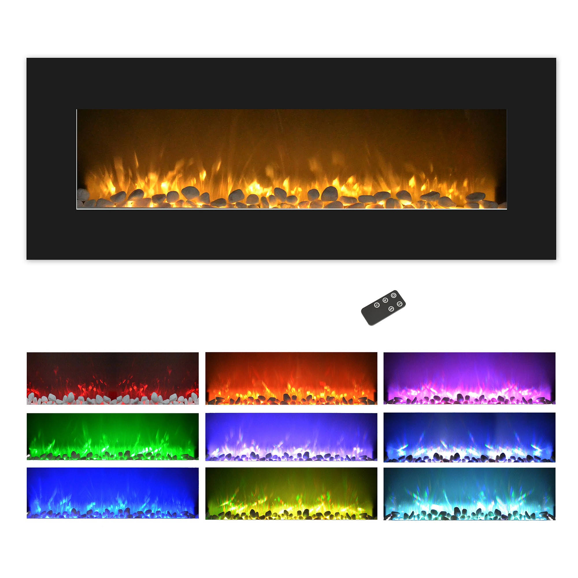 Hastings Home 284253Lek Electric Fireplace Wall Mounted, Color Changin