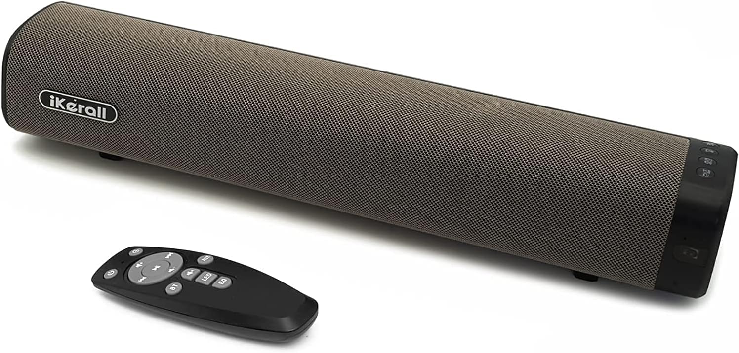 Ikerall 50W Mini Sound Bar for TV, USB Wired and Bluetooth TV Speakers - 3D Surround Sound, 16 Inch Small Sound Bars Audio System for Home Theater/PC/Gaming/Projectors/Monitor Pack of 2