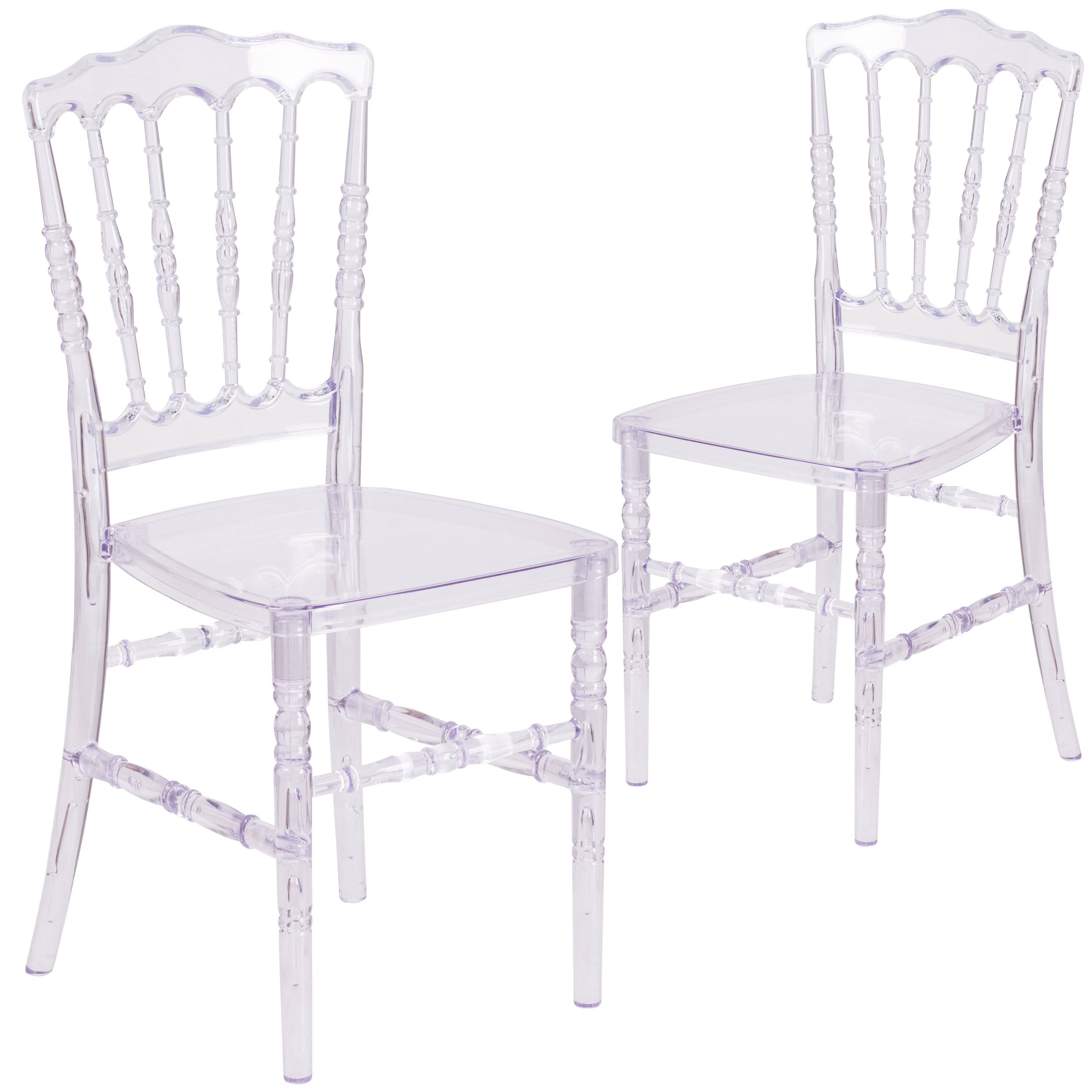 2 Pk. Flash Elegance Crystal Ice Napoleon Stacking Chair