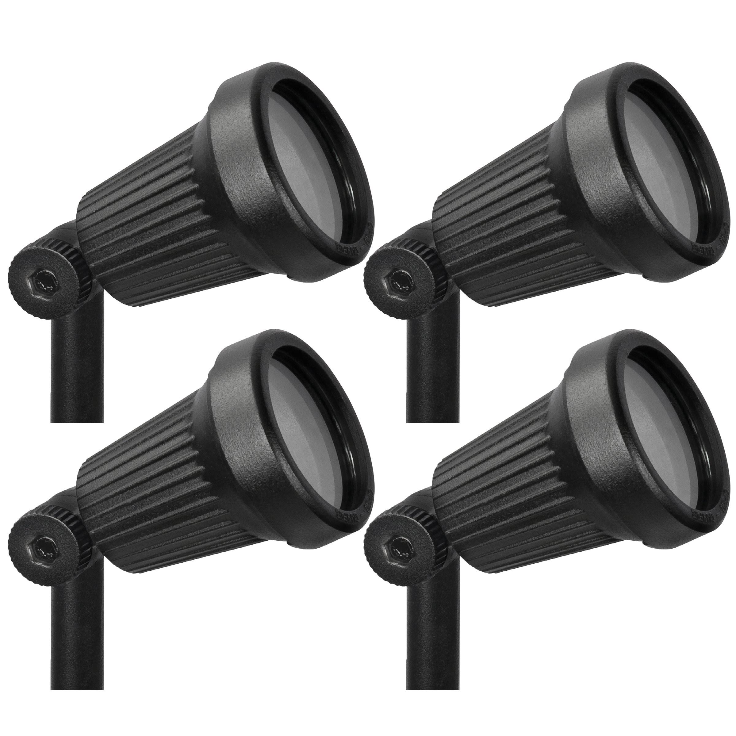 Paradise Gl22724 Low Voltage Cast Aluminum 20W Spotlight Black 4 Pack