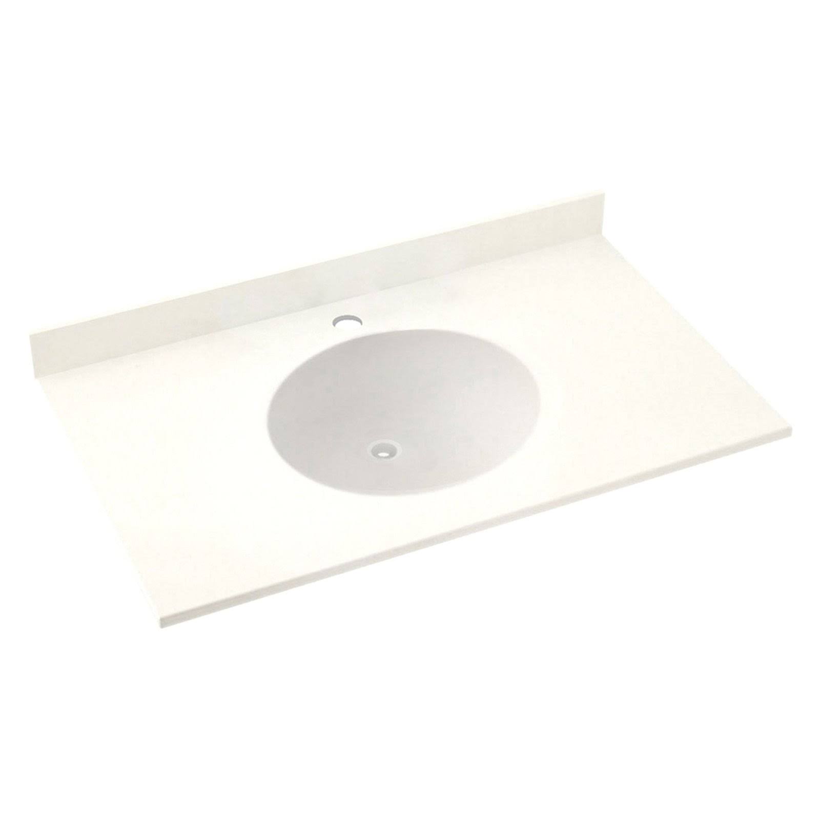 Swanstone 37W x 22D in. Ellipse Solid Surface Vanity Top Tahiti Ivory