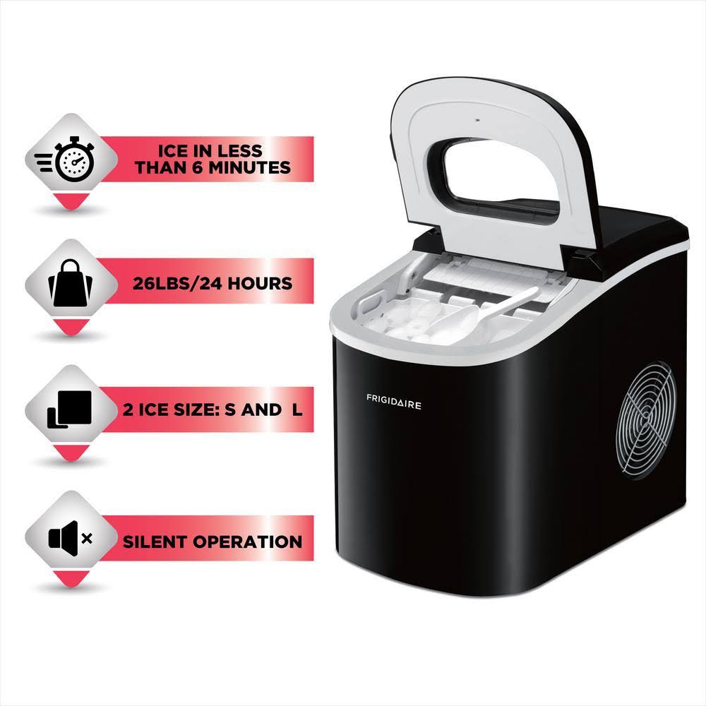 Frigidaire - 26-lb. Compact Ice Maker - Black