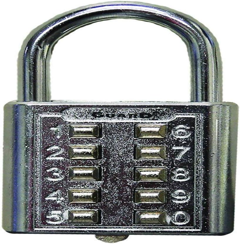 Ultra Hardware / Guard Security 55155 10 Digit Push Button Combination Padlock, 5 Digit Locking Mechanism, Chrome Plated ( 2 pack)