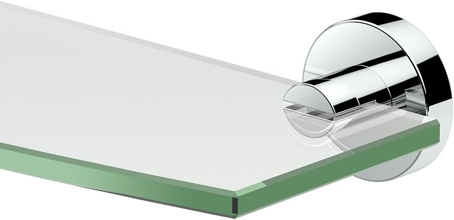 Gatco 4636 Glam Glass Shelf, 20 Inch, Chrome Pack of 2