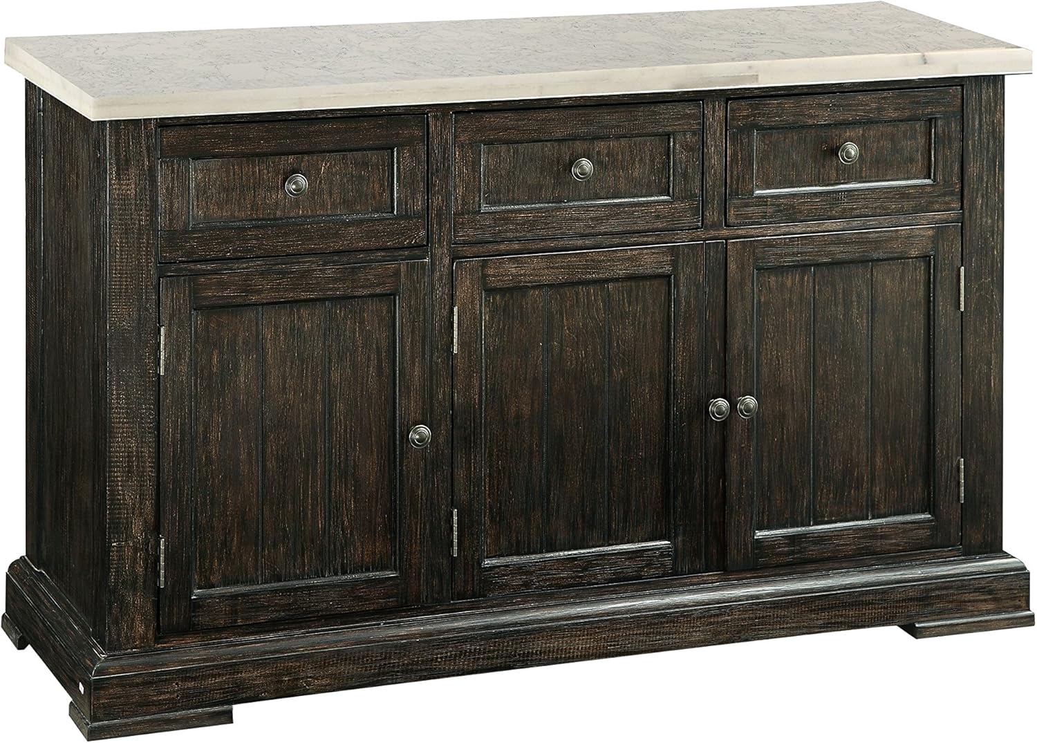 ACME Nolan Server - 72847 - White Marble & Salvage Dark Oak