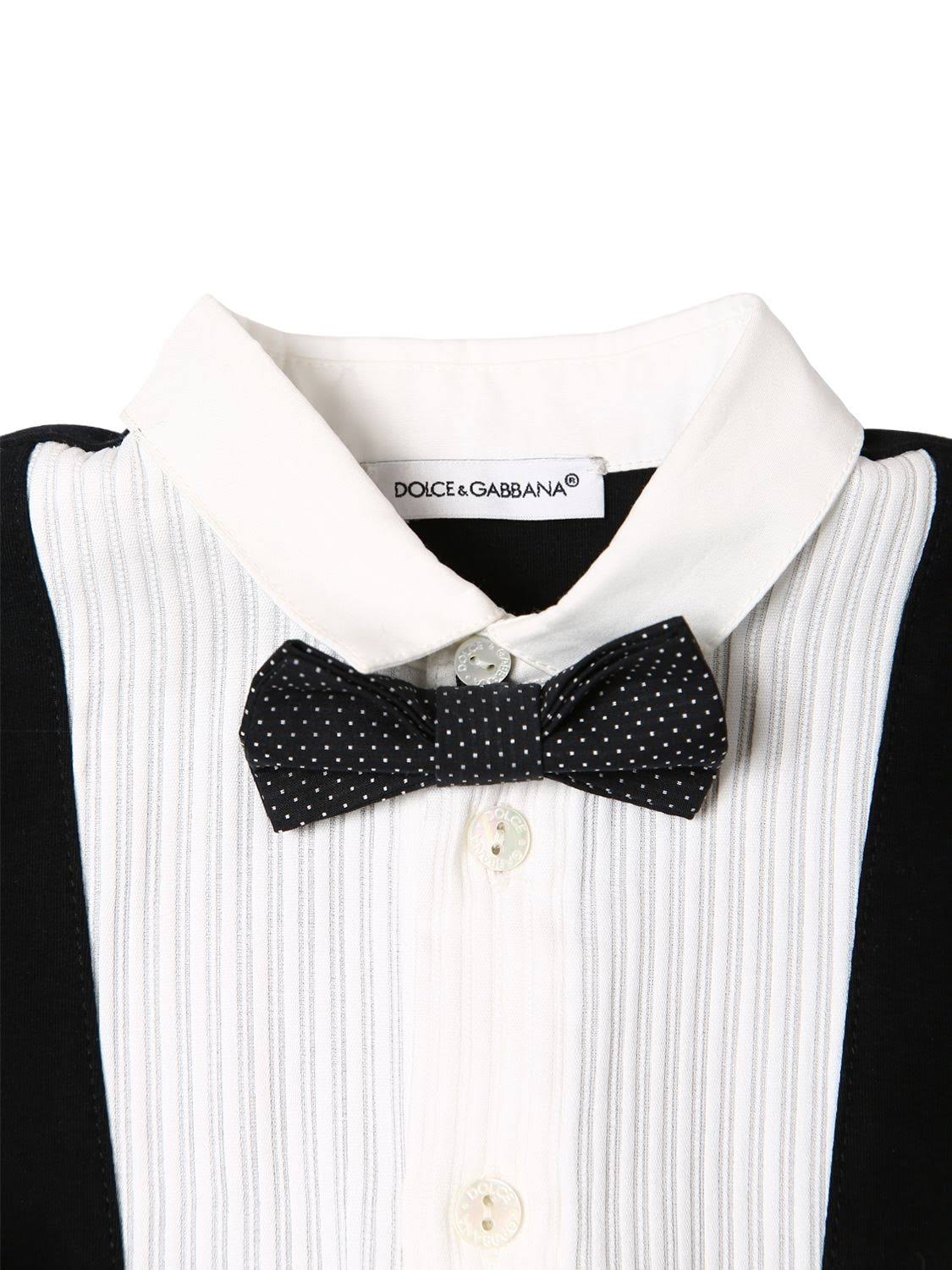 Dolce u0026 Gabbana Boys Black Tuxedo Babygrow