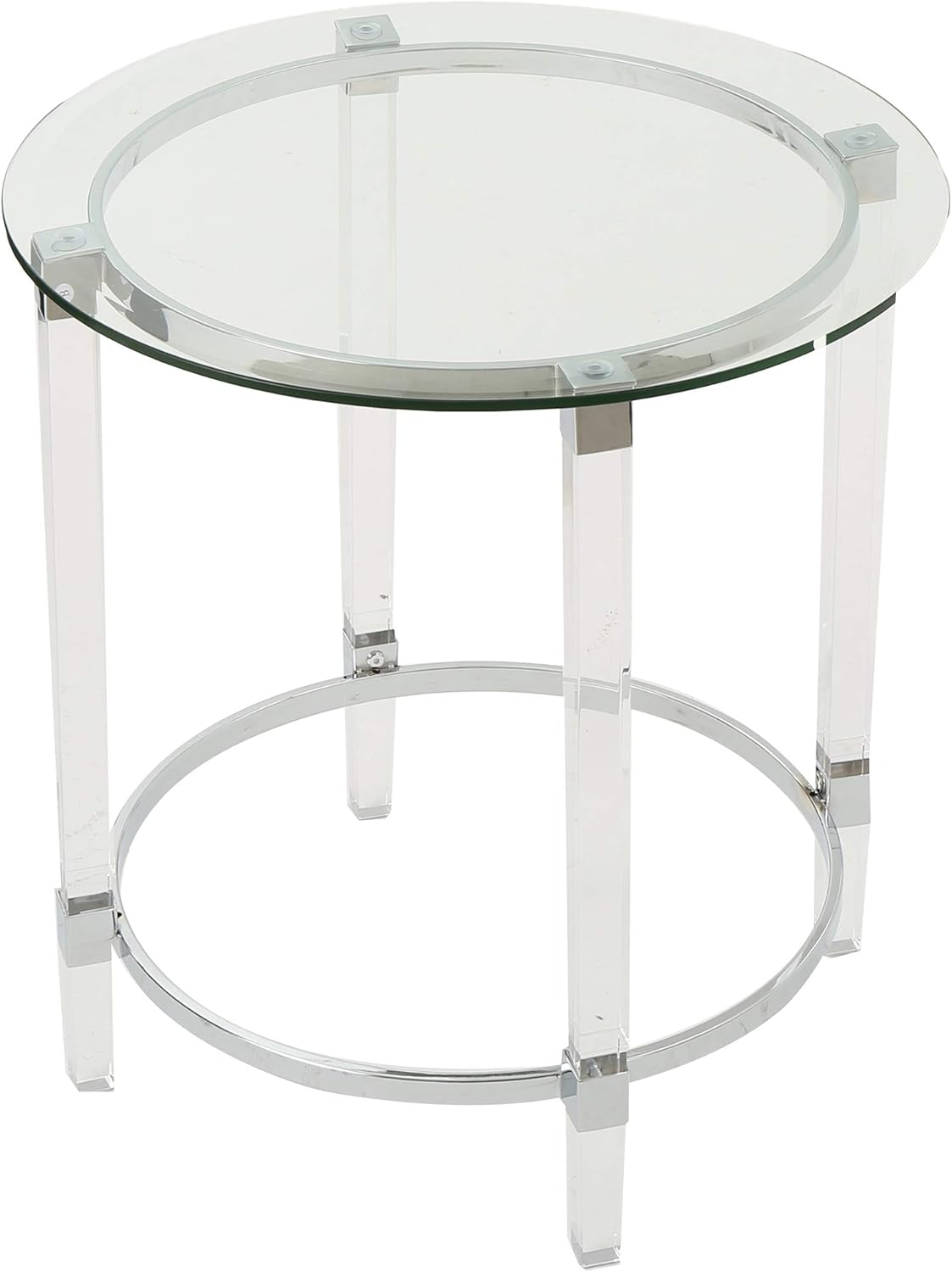 Christopher Knight Home Orianna Acrylic and Tempered Glass Circular Side Table, Clear
