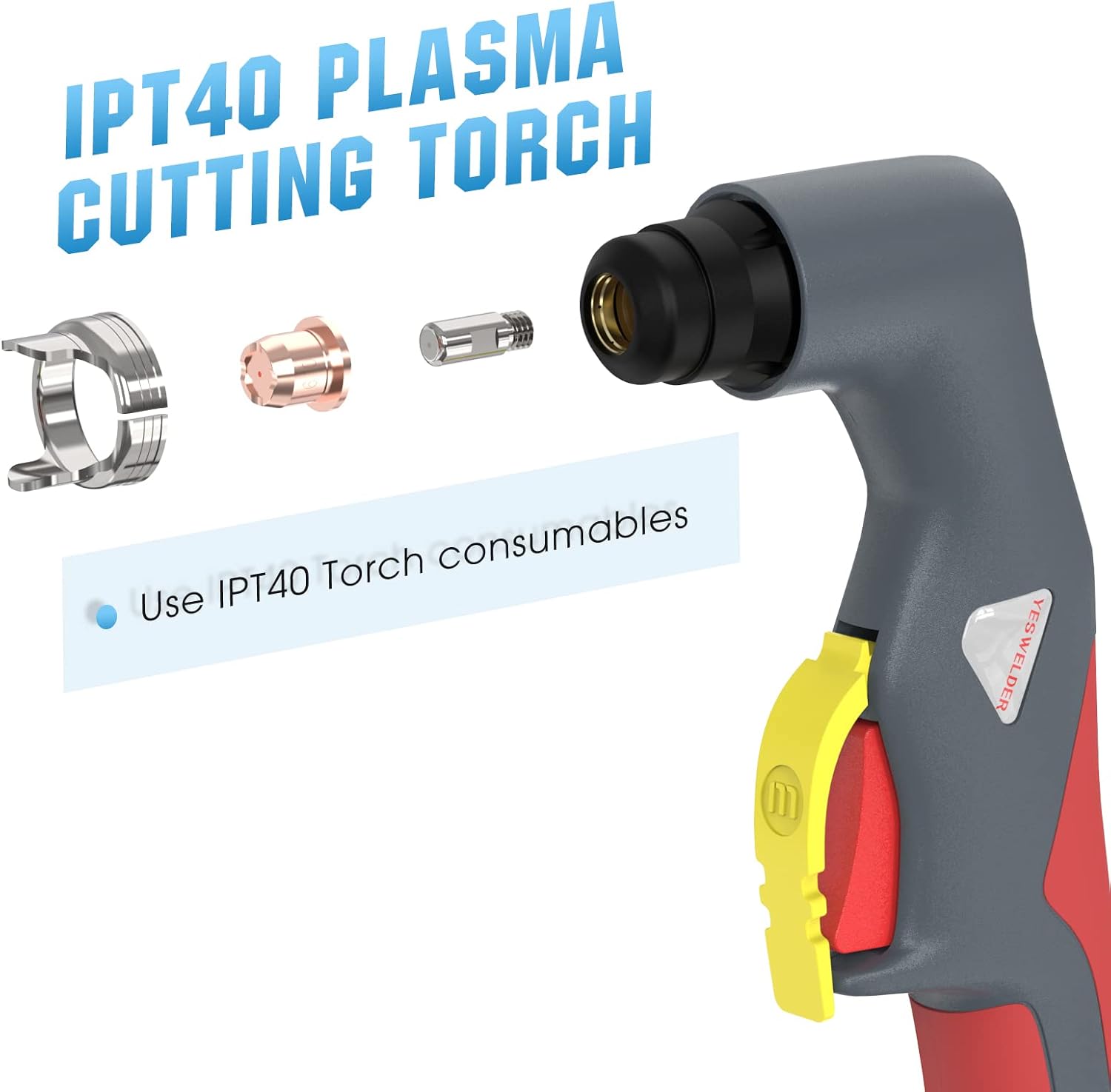 YESWELDER CUT-65DS, 65 Amp Non High Frequency Non-Touch Pilot Arc Digital Plasma Cutter, DC Inverter 110/220V Dual Voltage Cutting Machine New model