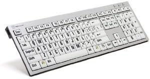 LogicKeyboard LargePrint Black on White - PC Slim Line Keyboard - compatible with Windows Platform: Windows XP, Vista, 7 - 11-Part: LKB-LPRNTBW-AJPU (Certified Refurbished)