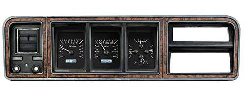 Dakota Digital Compatible with 73 - 79 Ford Pickup Truck VHX Analog Dash Gauge System Black Alloy White VHX-73F-PU-K-W