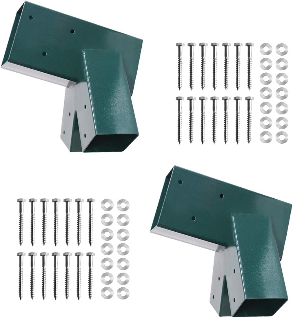 Lovely Snail A-Frame Bracket Swing Set Heavy Duty Steel Brackets with Mounting Hardware 1 Pack Green Pack of 2