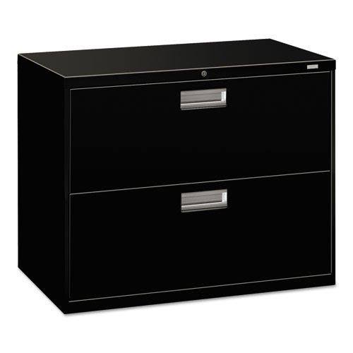 HON 2-Drawer Filing Cabinet - 600 Series Lateral Legal or Letter File Cabinet, Black (H682)