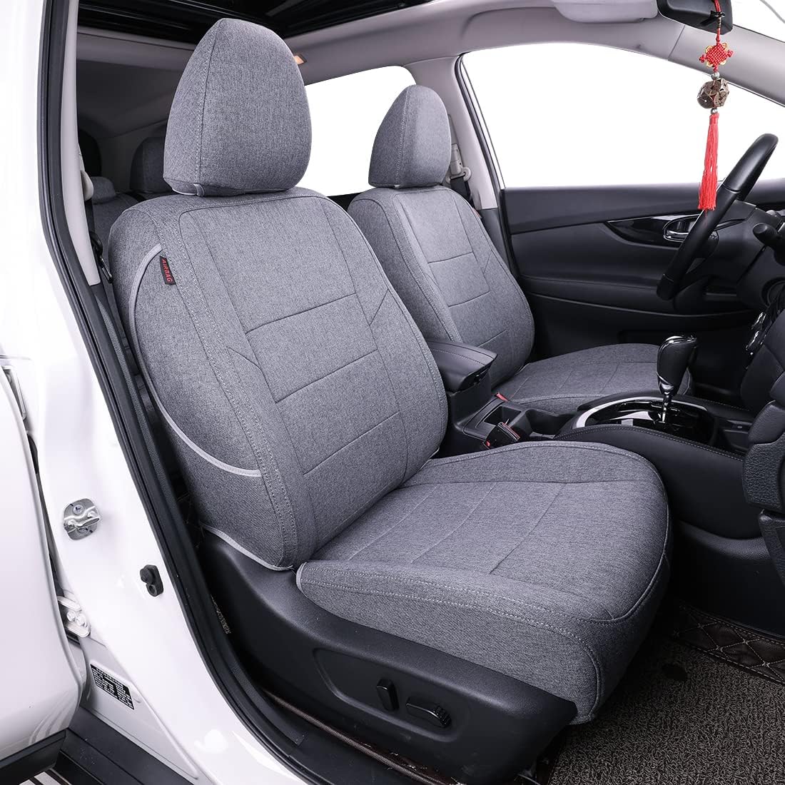 Coverdream Custom Seat Covers Compatible with Select Nissan Rogue Regular 2021 2022 2023 Models (Black,Full Set)